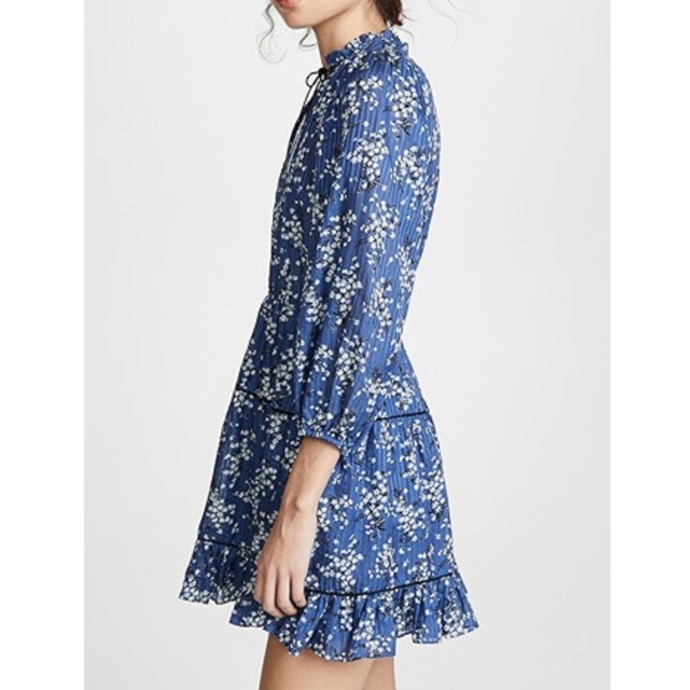 ULLA JOHNSON Brienne Dress Floral Peasant Style Mini Dress Size 8 - Picture 3 of 16